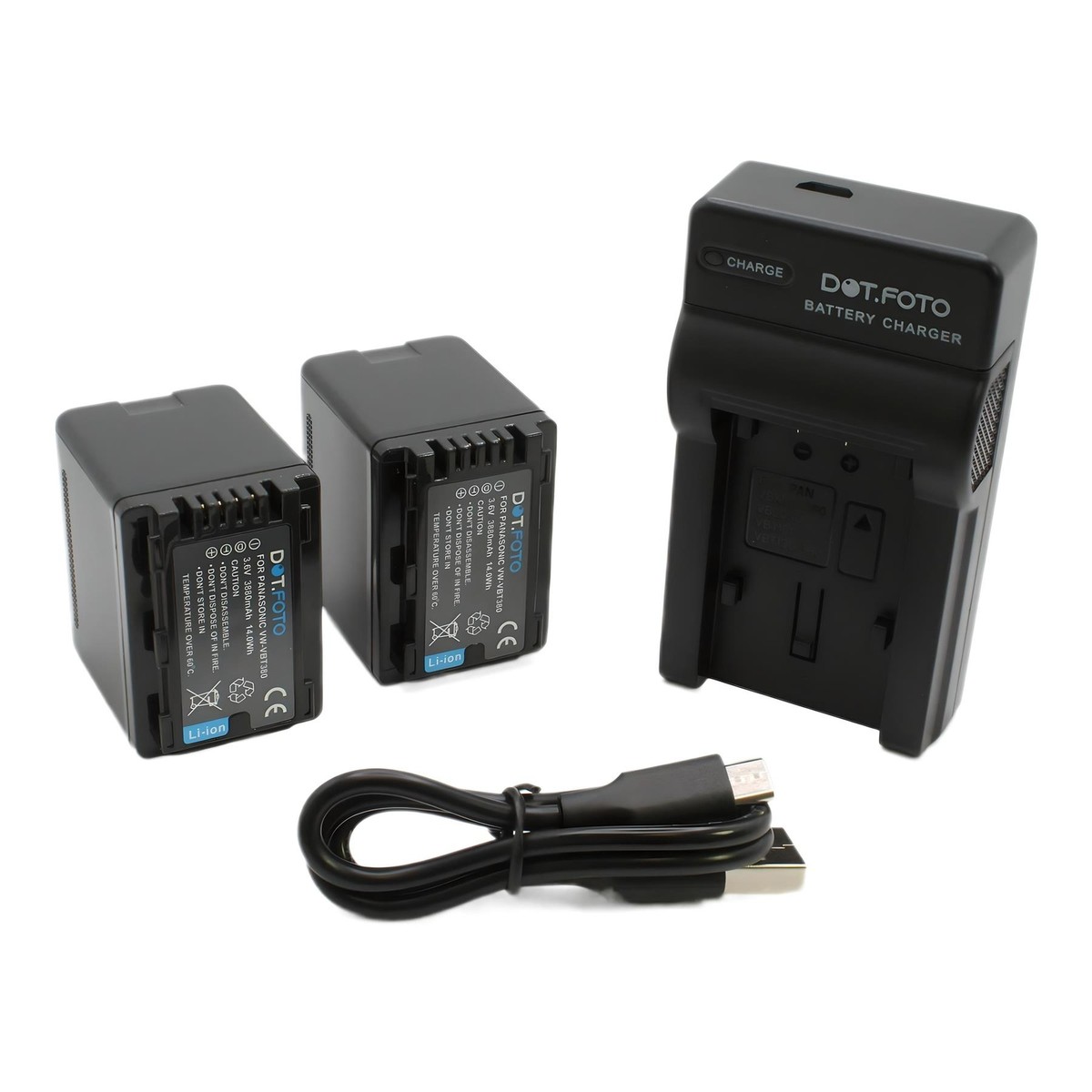 2x VW-VBT380 Battery & USB Charger for Panasonic HC-V180 2x VW-VBT380 Battery & USB Charger for Panasonic HC-V180
