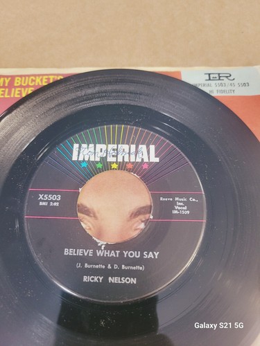 Ricky Nelson Sings "My Bucket's Got A Hole In It" PS 1957 NM - Picture 7 of 8
