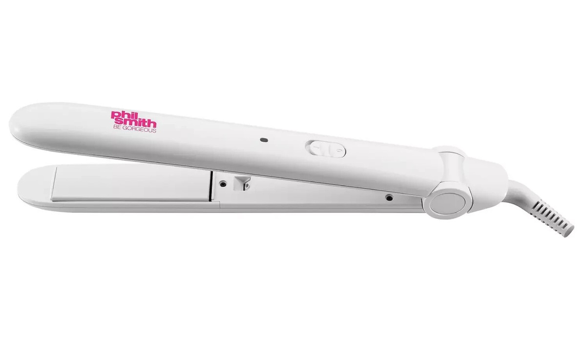 PHIL SMITH Simply Straight Ceramic Rapid Heat HAIR STRAIGHTENER White