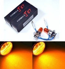 Halogen H3 100w Orange Amber Two Bulb Fog Light Replacement Lamp Stock Plug Play
