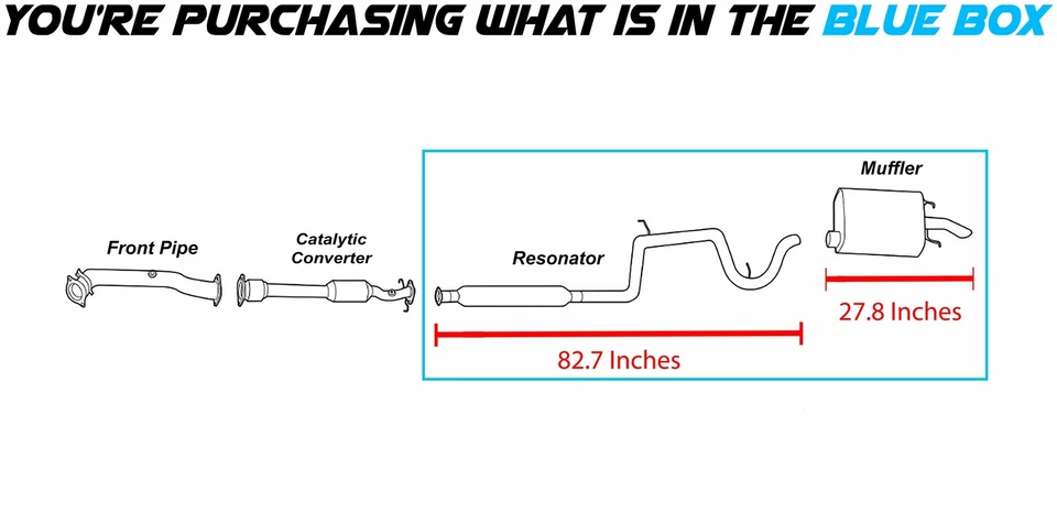 Kit de sistema de escape silenciador tubo resonador compatible con: Buick Century 1997-2002 3,1 L Foto 2 de 4
