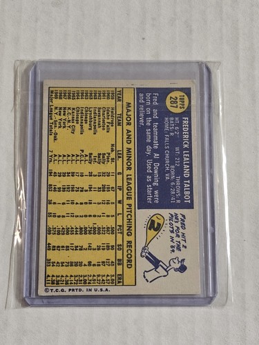 2019 Topps Heritage 1970 Stamped Buyback Fred Talbot #287 ⚾️ 50th Anniversary - Picture 2 of 2