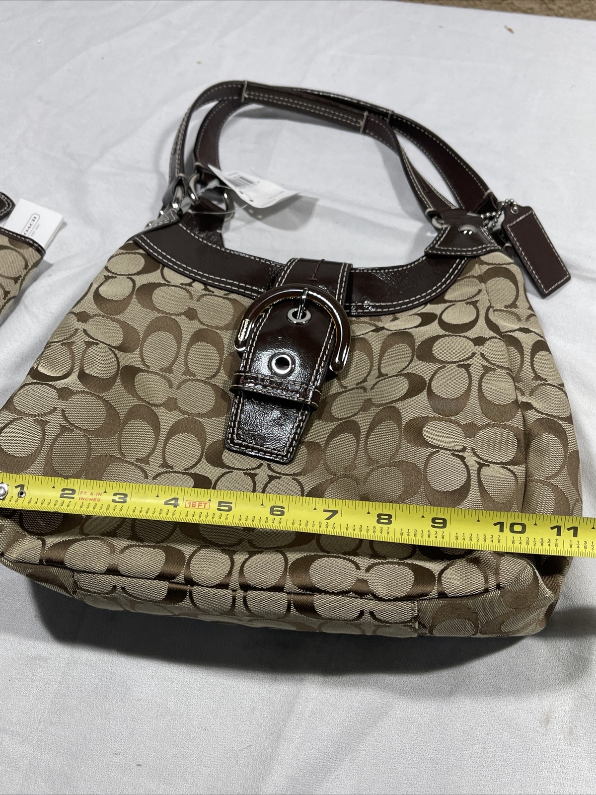 Authentic COACH M1126-F17094 Signature Hobo Shoulder Handbag SV 