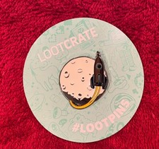 Retro Rocket Ship Pin Loot Crate 2017 Explore Sci Fi Metal moon spacex SPACE