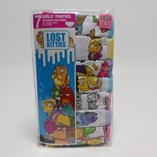 Lost Kitties Girls Size 4 Combed Cotton 7-Pack Brief Panties