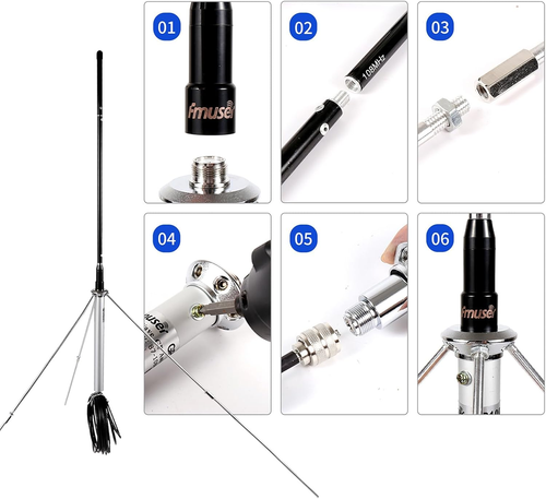 GP100 FM Transmitter Antenna Outdoor, 1/4 Wave Professional GP Antenna for 87-10 - Picture 7 of 7