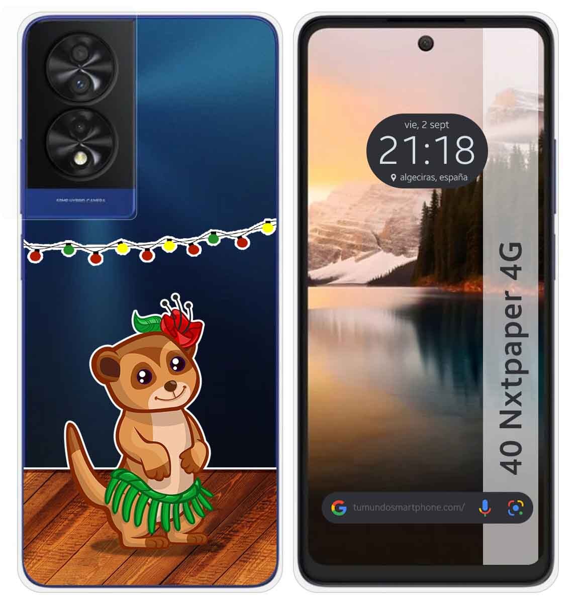 Cover Silicone Trasparente per TCL 40 NXTPAPER Disegno Meerkat Disegni