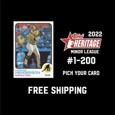 2022 Topps Heritage Minors - Cards #1-220 - You Pick & Complete Your Set (QTY)