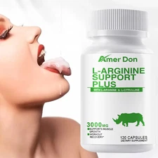 L-Arginine 60 Nitric Oxide, Endogenus Male Vitality Booster, ED Support 3000 mg