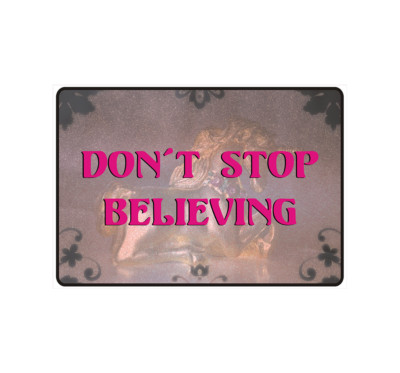 Schild Hinweisschild Hinweis ''Don't Stop Believing'' Einhorn Unicorn Glitter Fun