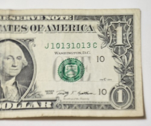 $1 Bill Four Digit Repeater 10131013 - Picture 2 of 6