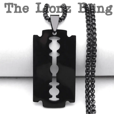 Punk Emo Goth Black Stainless Steel Razor Blade Pendant Chain