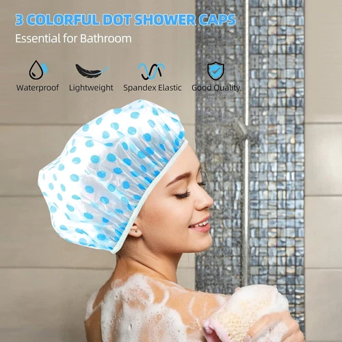 18 Stück Duschhaube Wiederverwendbar Duschhut Badekappen für Männer Frauen Damen Spa Salon - Bild 7 von 8