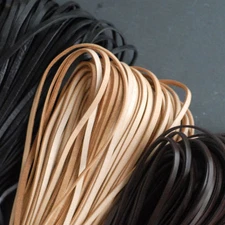 Flat Cow Real Leather Finding Cord String Lace Rope  Natural / Black / Coffee