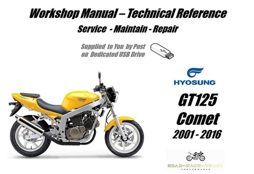 Hyosung GT 125 Comet Service Repair Workshop Manual USB 2001 - 2016