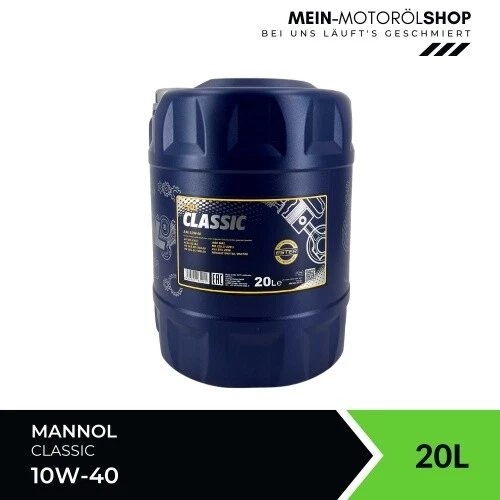 Mannol 7501 Classic 10W-40 VW Renault Peugeot Mercedes MB  20 Liter
