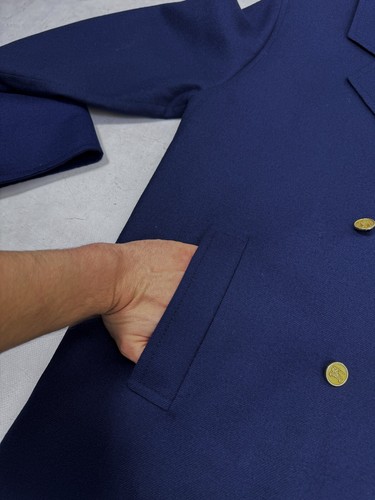 Vintage Burberrys Double-Breasted Coat Jacket Wool Unisex Dark Blue size M - Bild 9 von 23