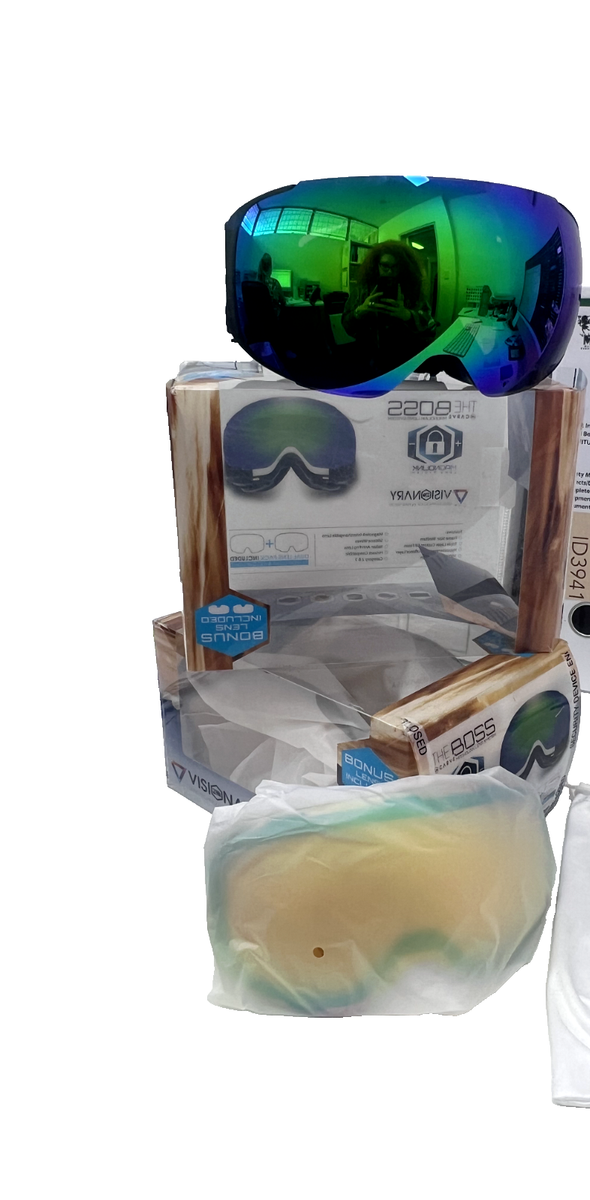 Carve The Boss Ski Goggles in Matte Gunmetal with Two Lenses Half Red & Half Blue Snow Goggles – ALL SZN main image 4