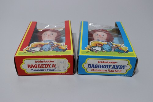 Vintage 1976 Knickerbocker Raggedy Ann & Andy Miniature Rag Dolls New Boxed - Picture 3 of 7