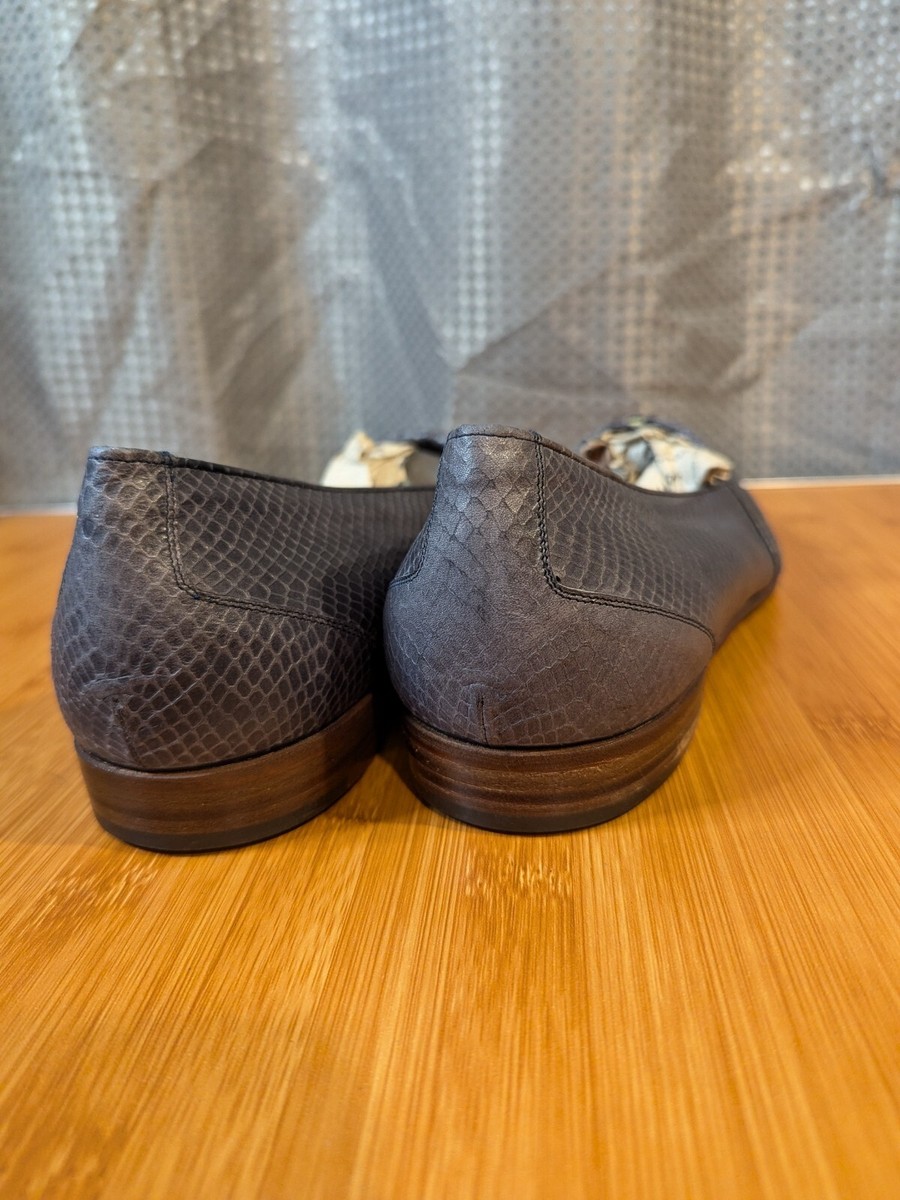 Rick Pallack Snakeskin Navy Blue Loafers Shoes Designer Size 10 Men\'s (Y06) Rick Pallack Snakeskin Navy Blue Loafers Shoes Designer Size  main image 4