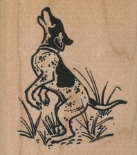 Terrier Dog Jumping For Joy 2 x 2 1/4" Rubber Stamp, Dog Stamp, Dog Lover Stamp