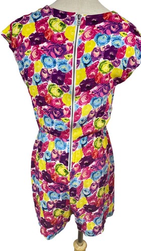 Alice + Olivia Pink Floral Womens Playsuit Romper Shorts Size 10 S Silk Blend - Bild 2 von 13
