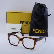 Fendi FE50085F 053 Shiny Havana 53mm Eyeglasses New Authentic