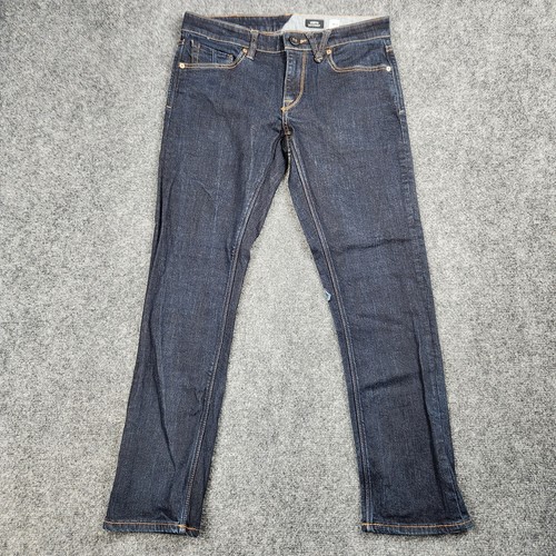 Volcom Jeans Mens 30x28 Vorta Slim Straight Dark Blue Denim Stretch Skater
