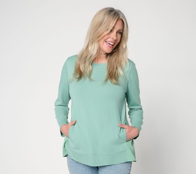 LOGO by Lori Goldstein LOGO Layers by Lori Goldstein Mixed Media Long Sleeve Top
