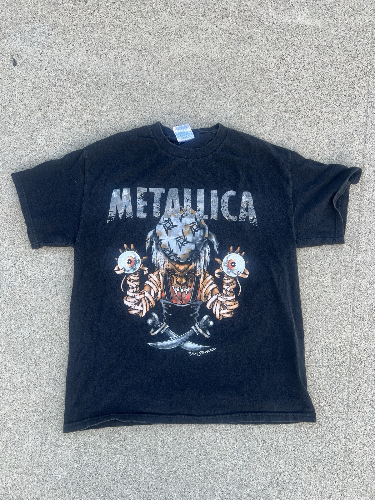 Metallica Vintage Pushead Mummy Skull T-Shirt Size Large Metal Tennessee River