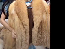 RED FOX FUR REAL coat  ROYAL SILVER SUPERB RANCHED FOX LABEL