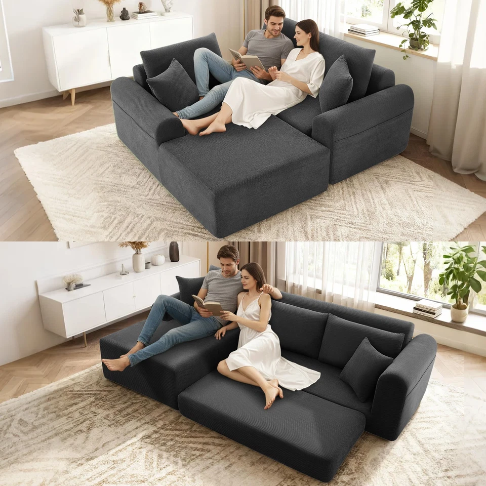 Sofá Seccional Nube 103", Sofá Modular Moderno con Chaise Orientado a la Izquierda en Forma de L Foto 4 de 4