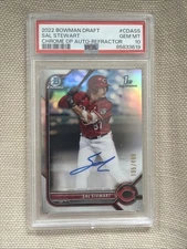 2022 Bowman Draft Chrome 1st Refractor Sal Stewart Auto /499 #CDA-SS PSA 10