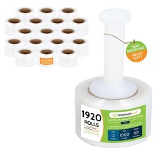 Cast Hand Stretch Wrap 2"x1000' 90 Ga Bundling Plastic Shrink Film 1920 Rolls