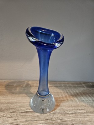 Vintage Jack in the Pulpit / Studio blaue Glasvase in Knochenform