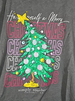 Simply Southern Womens Large Gray Shirt Have Yourself A Merry Christmas