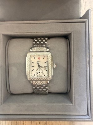 Michele Deco Diamond Watch   Swiss Movement   Original Box & Extra Links