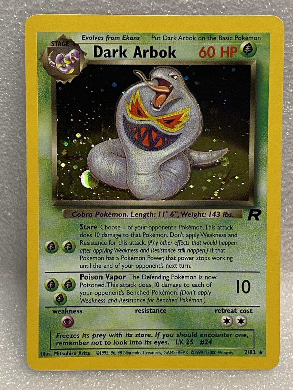Dark Arbok 2/82 Team Rocket NM Holo Rare  Near Mint Pokemon
