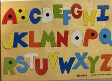 Wooden ABC Puzzle Board - 26 Letters Learning Toy