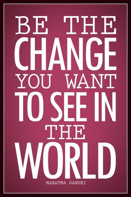 #ad Mahatma Gandhi Be Change You Want To See In World Red Laminated Poster 24x36 $29.99