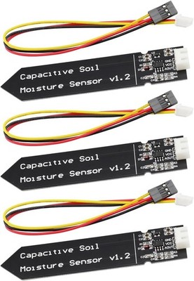 3PCS Capacitive Analog Soil Moisture Sensor 3.3-5.5V Corrosion Resistant 