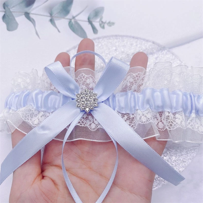 Personalised Wedding Garter - Something Blue Bride Lingerie - Choose 20 Colours - Image 2 of 4