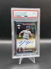 2024 Topps Chrome Wyatt Langford Rangers RC Rookie AUTO On Card PSA 10