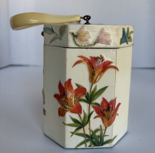 Vintage Annie Laurie Palm Beach Originals Decoupage 3D Blumen Box Handtasche - Bild 9 von 16