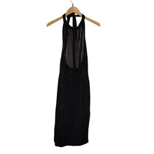 Quince Women 100% Organic Cotton Open-knit Cover-up Maxi Dress Black S