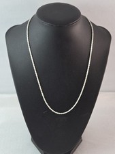 Solid Sterling Silver Rope Link Chain Necklace 925 Silver 18 Inch