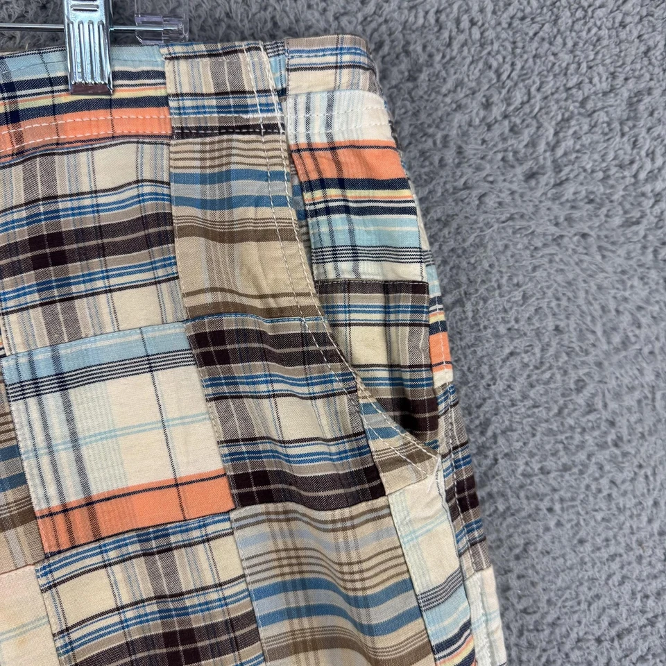 Madison Shorts Mens 38 Patchwork Plaid Multicolor Cotton Summer Preppy 40x10 - Image 4 of 4