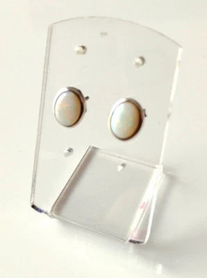 Boucle d'oreille en Opale Blanche et Argent Sterling (1,2 g) - Photo 1/4