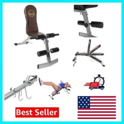 Adjustable Weight Bench in Brown   Flat, Incline, Decline Positions