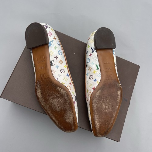 LOUIS VUITTON white Multicolor Ballet multicolor murakami Flats Size 36 US 6 - Picture 8 of 9